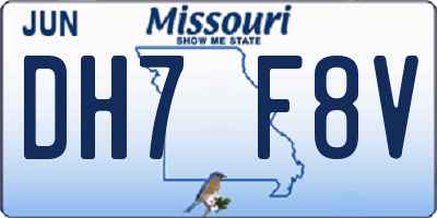 MO license plate DH7F8V