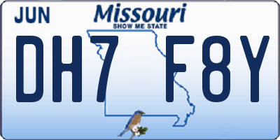 MO license plate DH7F8Y