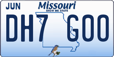 MO license plate DH7G0O