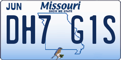 MO license plate DH7G1S