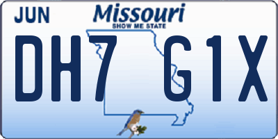 MO license plate DH7G1X