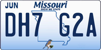 MO license plate DH7G2A
