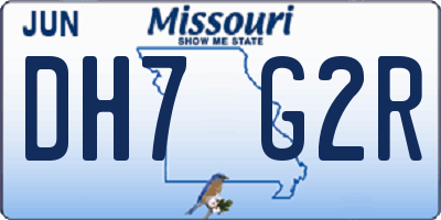 MO license plate DH7G2R