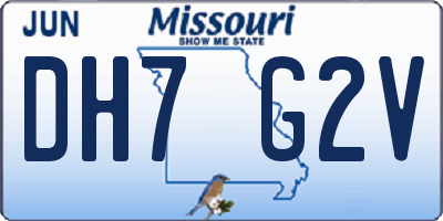 MO license plate DH7G2V