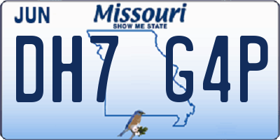MO license plate DH7G4P