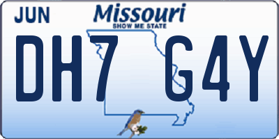 MO license plate DH7G4Y