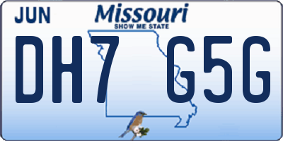 MO license plate DH7G5G