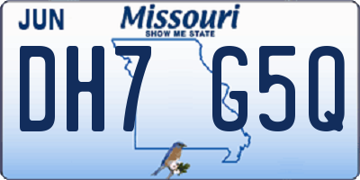 MO license plate DH7G5Q