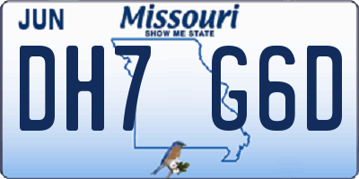 MO license plate DH7G6D