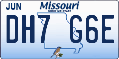 MO license plate DH7G6E