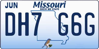 MO license plate DH7G6G