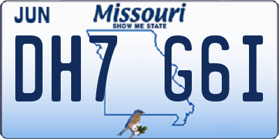MO license plate DH7G6I
