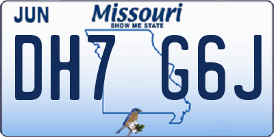 MO license plate DH7G6J
