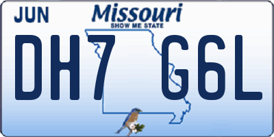 MO license plate DH7G6L