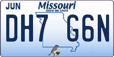 MO license plate DH7G6N