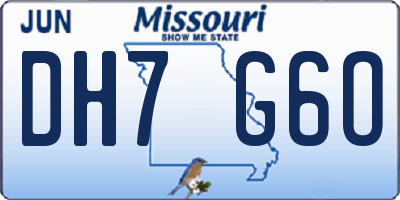 MO license plate DH7G6O