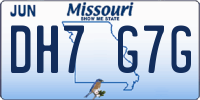 MO license plate DH7G7G