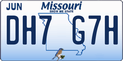 MO license plate DH7G7H