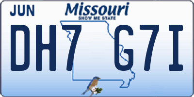 MO license plate DH7G7I