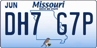 MO license plate DH7G7P