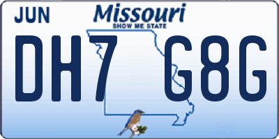 MO license plate DH7G8G
