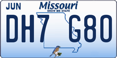 MO license plate DH7G8O