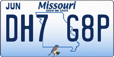 MO license plate DH7G8P