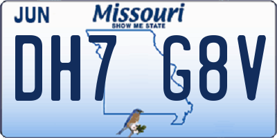 MO license plate DH7G8V