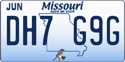 MO license plate DH7G9G