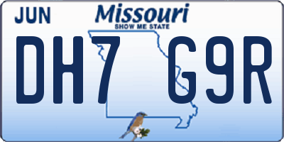 MO license plate DH7G9R