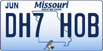 MO license plate DH7H0B