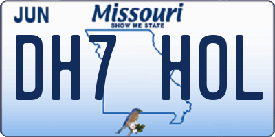 MO license plate DH7H0L