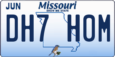 MO license plate DH7H0M