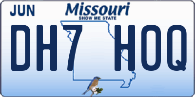 MO license plate DH7H0Q