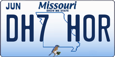 MO license plate DH7H0R