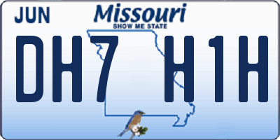MO license plate DH7H1H
