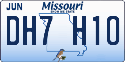 MO license plate DH7H1O