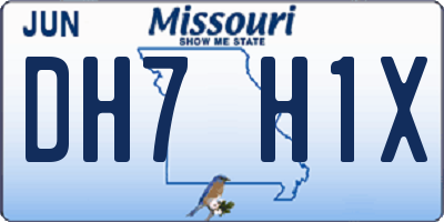 MO license plate DH7H1X
