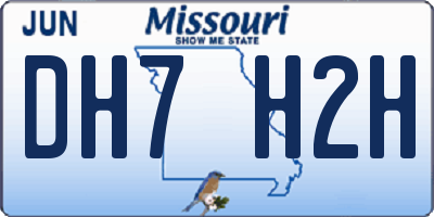 MO license plate DH7H2H
