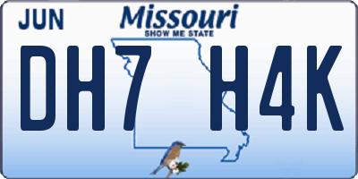 MO license plate DH7H4K