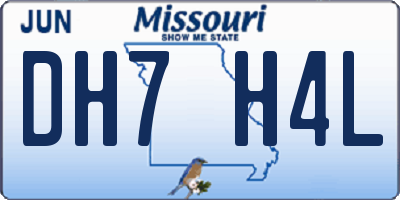 MO license plate DH7H4L