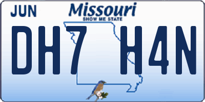 MO license plate DH7H4N