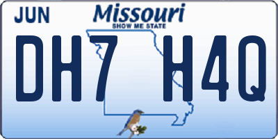 MO license plate DH7H4Q
