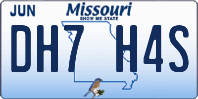 MO license plate DH7H4S