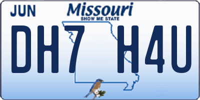 MO license plate DH7H4U