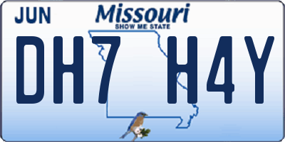 MO license plate DH7H4Y
