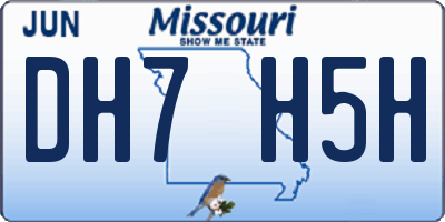MO license plate DH7H5H