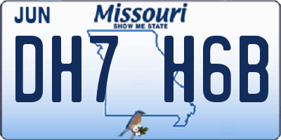 MO license plate DH7H6B