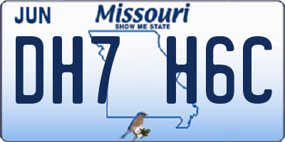MO license plate DH7H6C