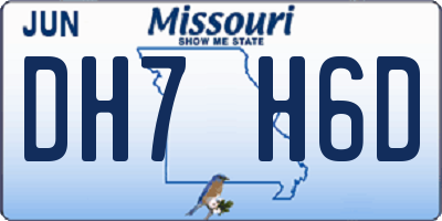 MO license plate DH7H6D